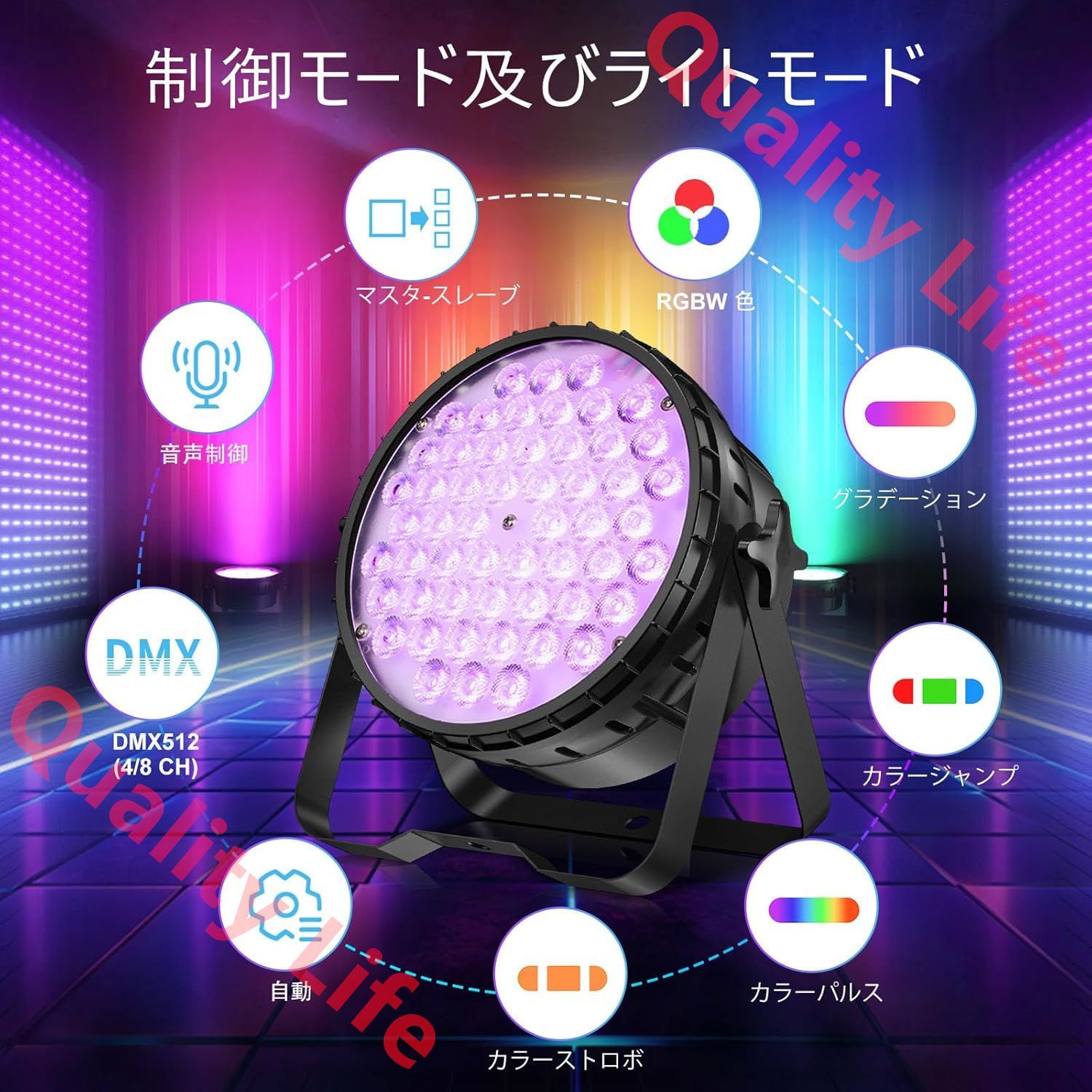 54x4W 4 in 1 RGBW LEDステージライト撮影録画ハイCRI舞台照明