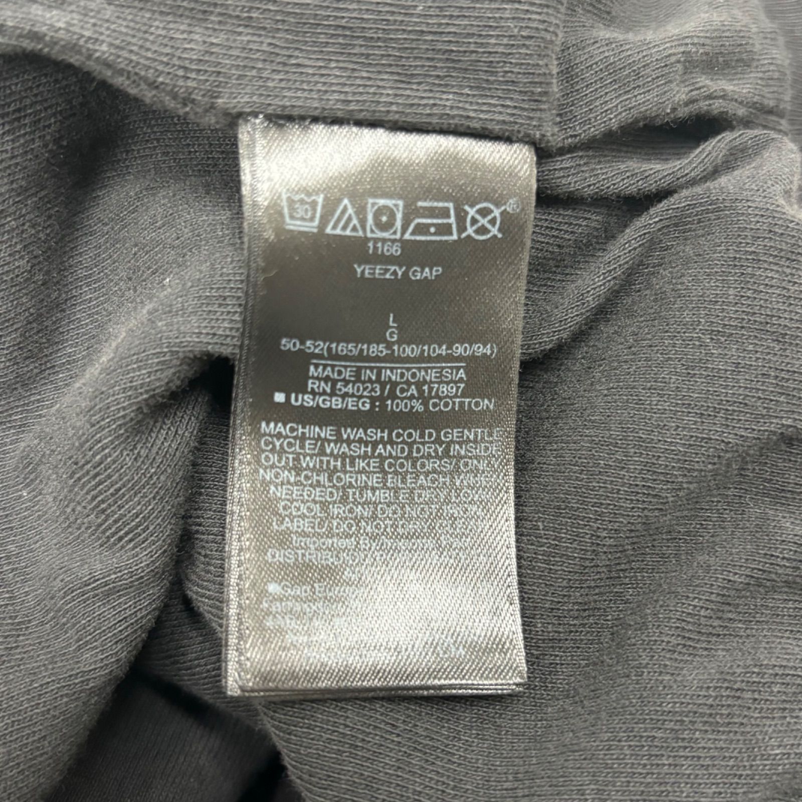 YZY GAP ブラックパーカー Lサイズ YEEZY GAP フルジップパーカー イージー ギャップ BLK L