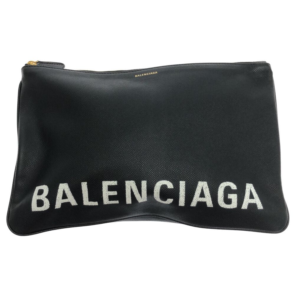 BALENCIAGA (バレンシアガ) VILLE POUCH 529313 1000 ロゴプリント