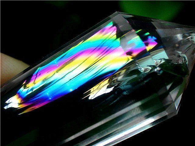 高透明度天然レインボーハーキマーダイヤモンド多面体水晶六角柱