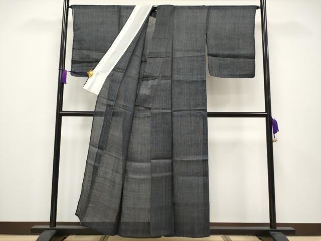 平和屋本店□極上 夏物 重要無形文化財 本場宮古上布 縞 苧麻 逸品