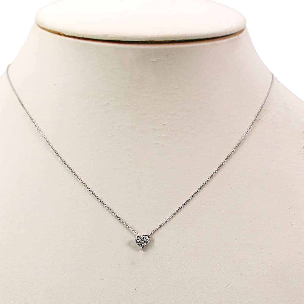 4℃★K10 ハートダイヤネックレス★アガット★エテ★スタージュエリー 4℃☆K10 ハートダイヤネックレス☆アガット☆エテ☆スター