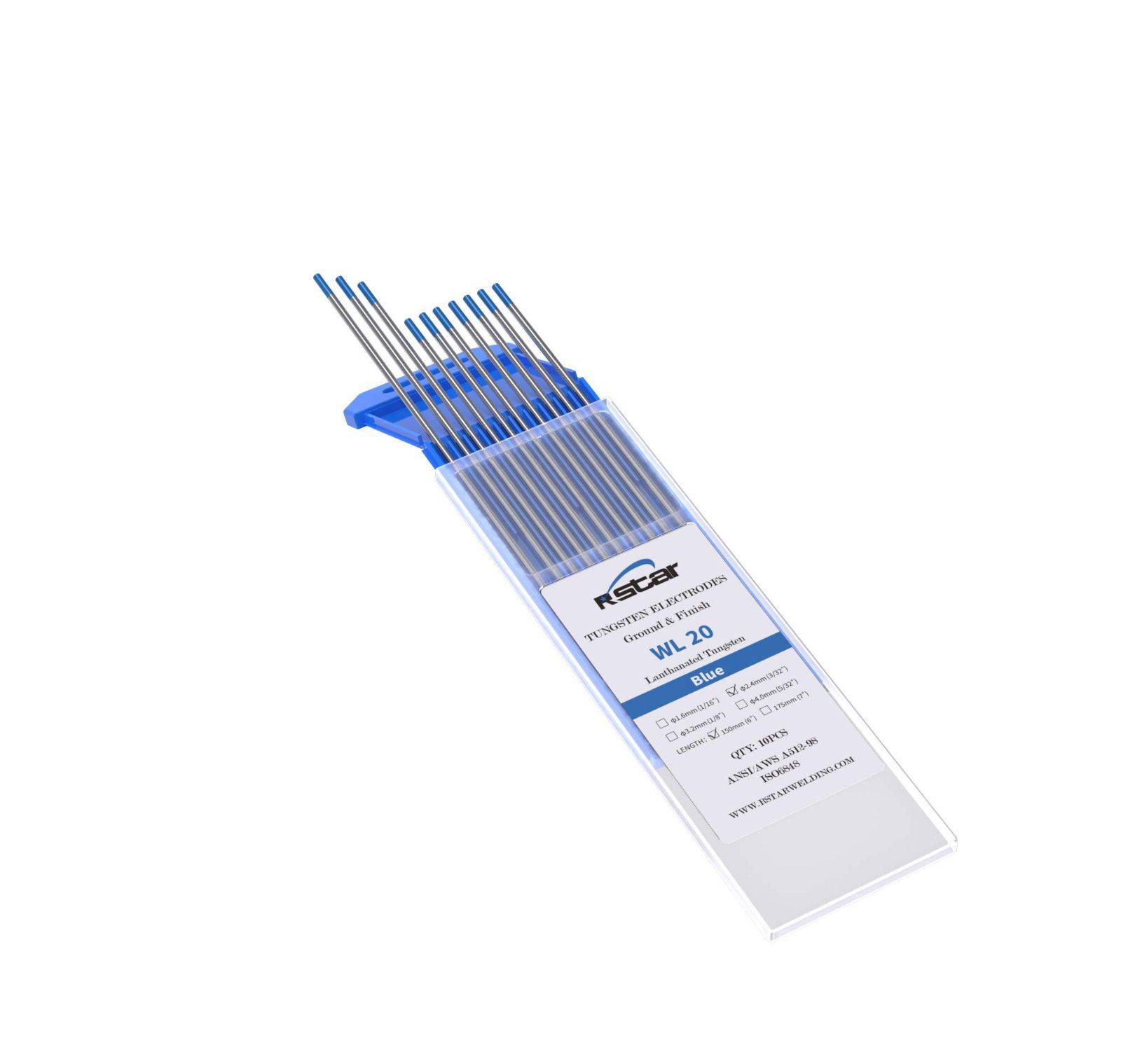 Φ2.4MM*150MM TIG溶接用タングステン棒 ２％ランタン入り タングステン電 棒 ブルー Φ2.4MM*150MM