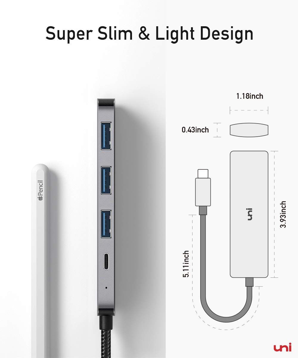 ☆ USB Cハブ、uni 4-in-1 USB Cアダプター 3つのUSB - 通販