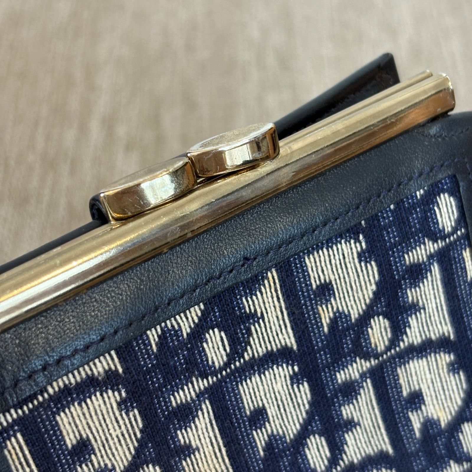 箱付き】クリスチャンディオール トロッター キャンバス×レザー がま口