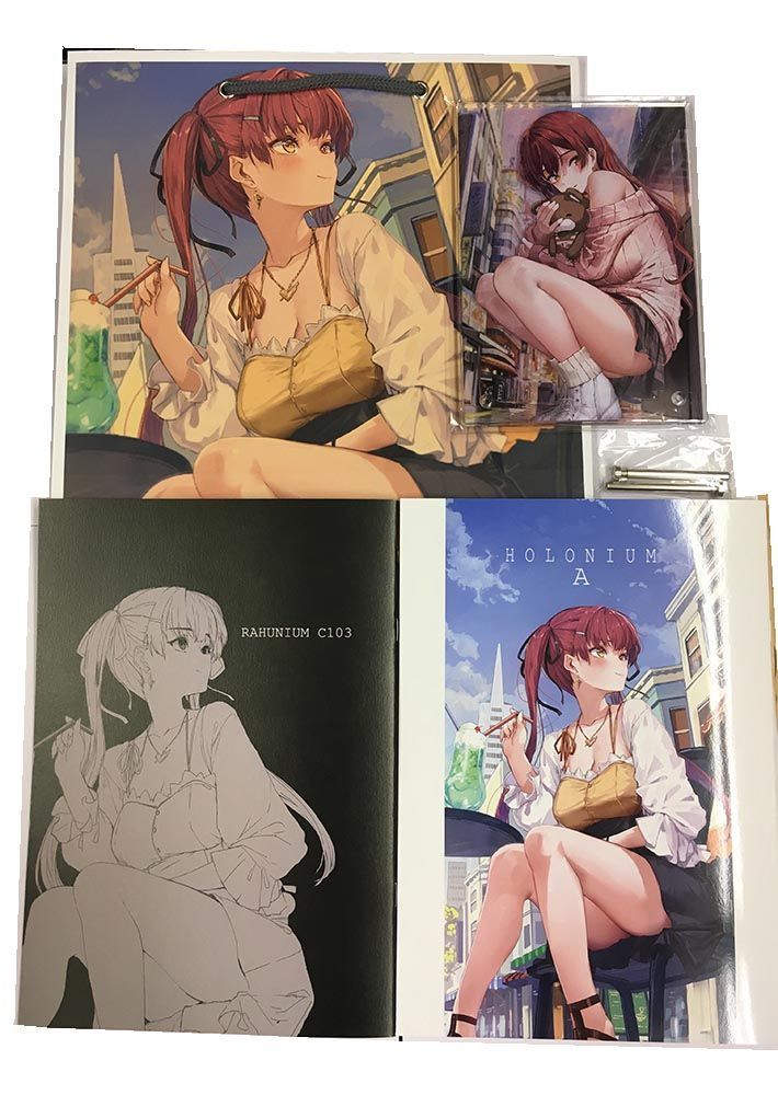 SEASIDE C103 4点セット ホロニウムA ラフニウムC103 アクリルパネル 紙袋 あかさあい ホロライブ_宝鐘マリン