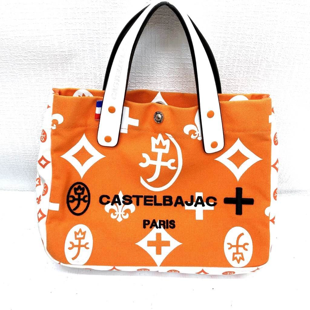 03m0526 CASTELBAJAC カステルバジャック 総柄トートバッグ オレンジ