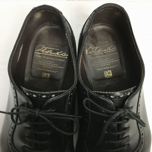大塚製靴/Otsuka　日本製　セミブローグ　キャップトゥ　ビジネスシューズ〈黒/BLACK/ブラック〉size8.5　 26.5-27.0/メンズ/菅NO.ZD-56 #BUZZBERG