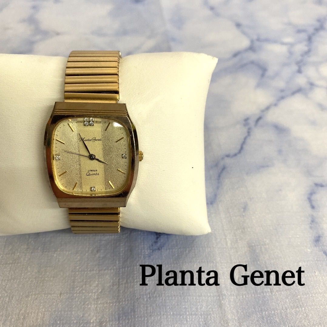 人気超特価珍品　PLANTA　GENET　SWISS　女性用腕時計　角型　ゴールド その他