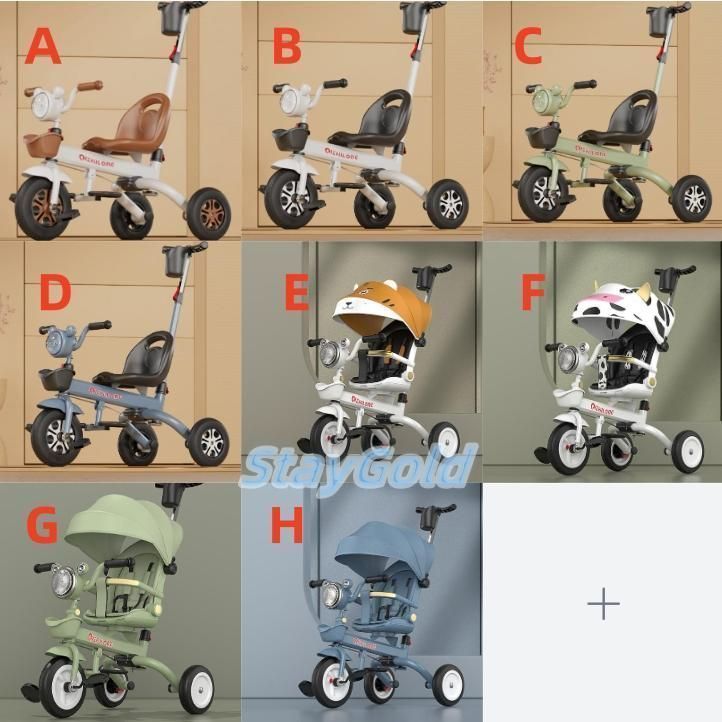 子供用三輪車 乗用玩具 三輪車 折りたたみ キッズバイク 手押し棒付き 日よけ付 1歳から5歳までの赤ちゃんへのギフト 簡単な取り付け 自転