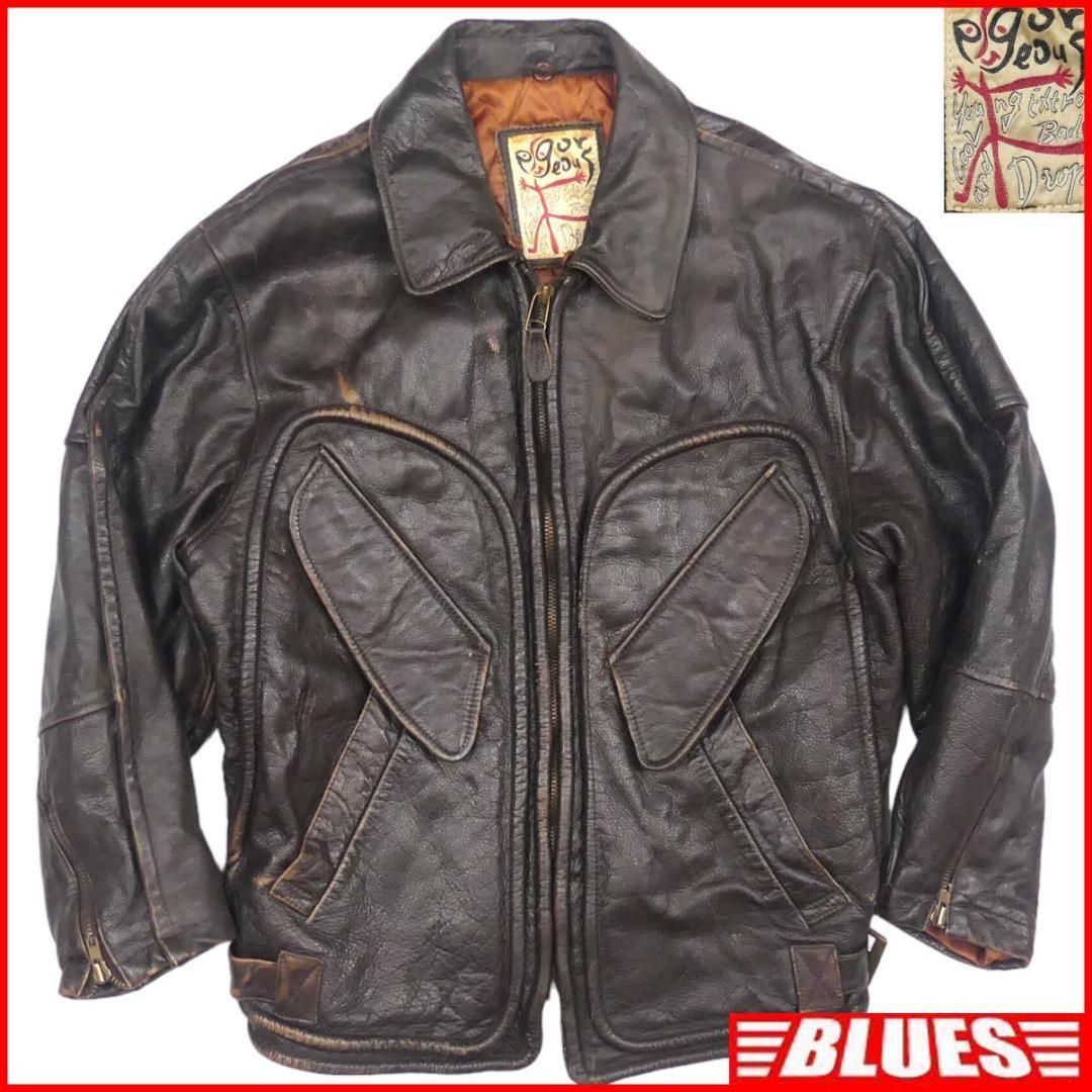 ライダースジャケット 本革 シングル メンズ XL レザージャケット