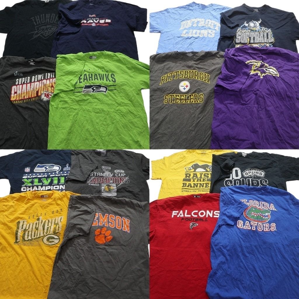 古着卸 プロチーム 半袖Tシャツ 16枚セット メンズ XL MLB スティーラーズ パッカーズ シーホークス 古着 NA2153