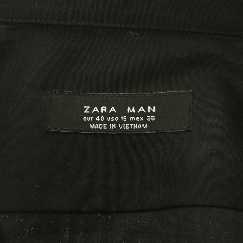 ザラマン 長袖 コットンシャツ XS ブラック ZARA MAN メンズ 古着 【240323】