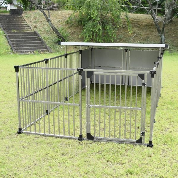 ステンレス製 犬舎 ドッグハウス DFS-M2 1坪タイプ屋外用犬小屋 α拡張タイプ 組立品 代引不可
