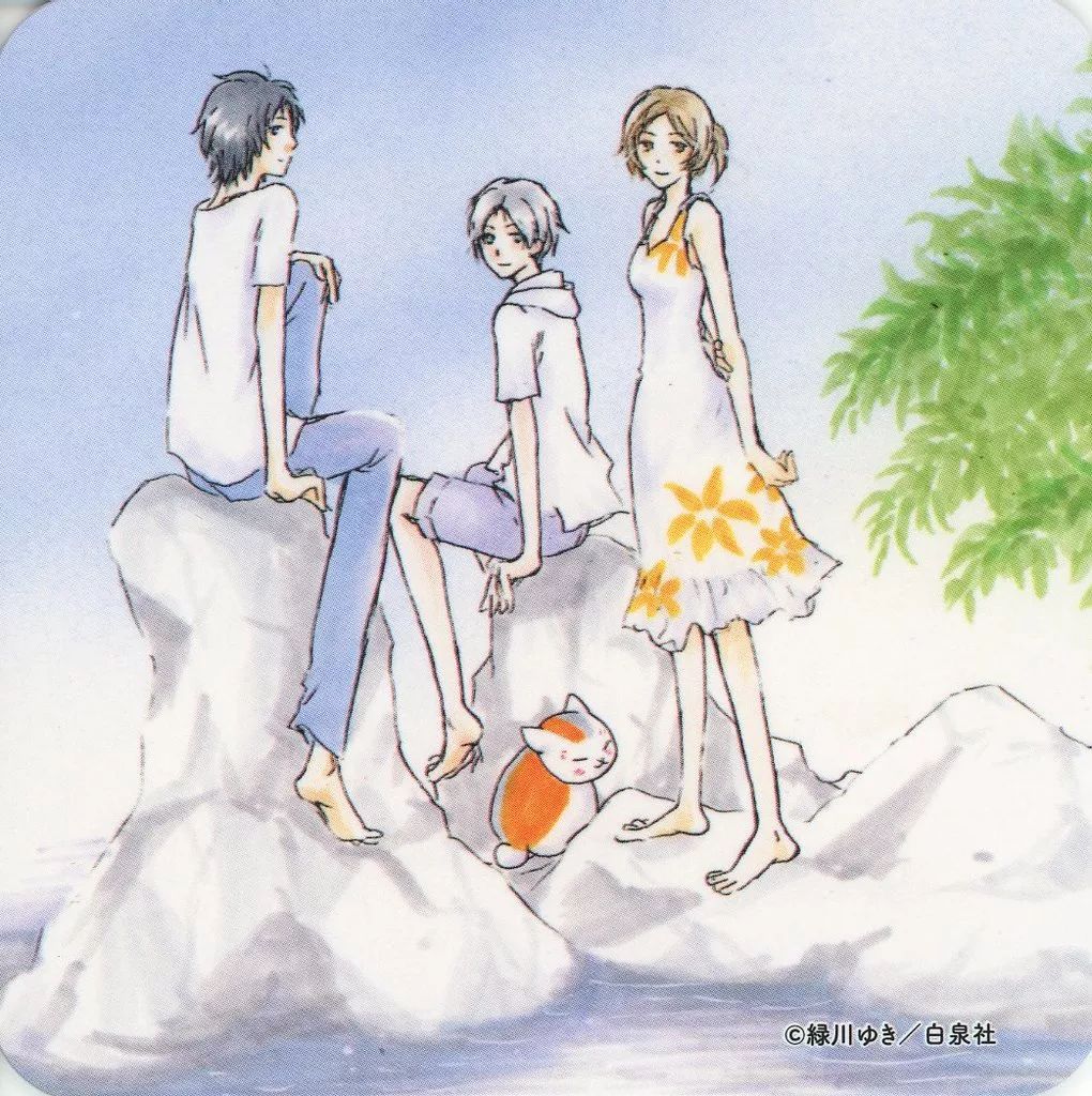 中古】コースター 夏目＆田沼＆多軌＆ニャンコ先生 オリジナル