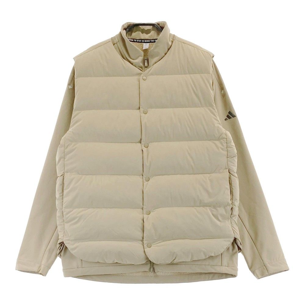サイズ：L ADIDAS GOLF アディダスゴルフ IM7309 2024年モデル 3WAY ダウンベスト ジャケット  ベージュ系 [240101414975] ゴルフウェア メンズ ストスト サイズ：L ADIDAS GOLF アディダスゴルフ IM7309 2024年モデル