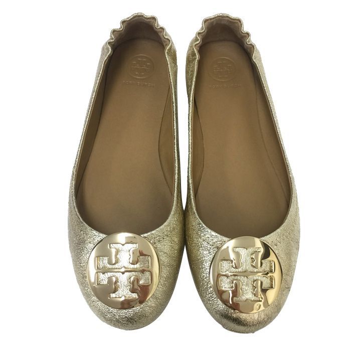 トリーバーチ Tory Burch フラットシューズ MINNIE TRAVEL BALLET ゴールド サイズ7.5 (24.5cm相当) 【中古】【 新品同様】【美品】 - メルカリ