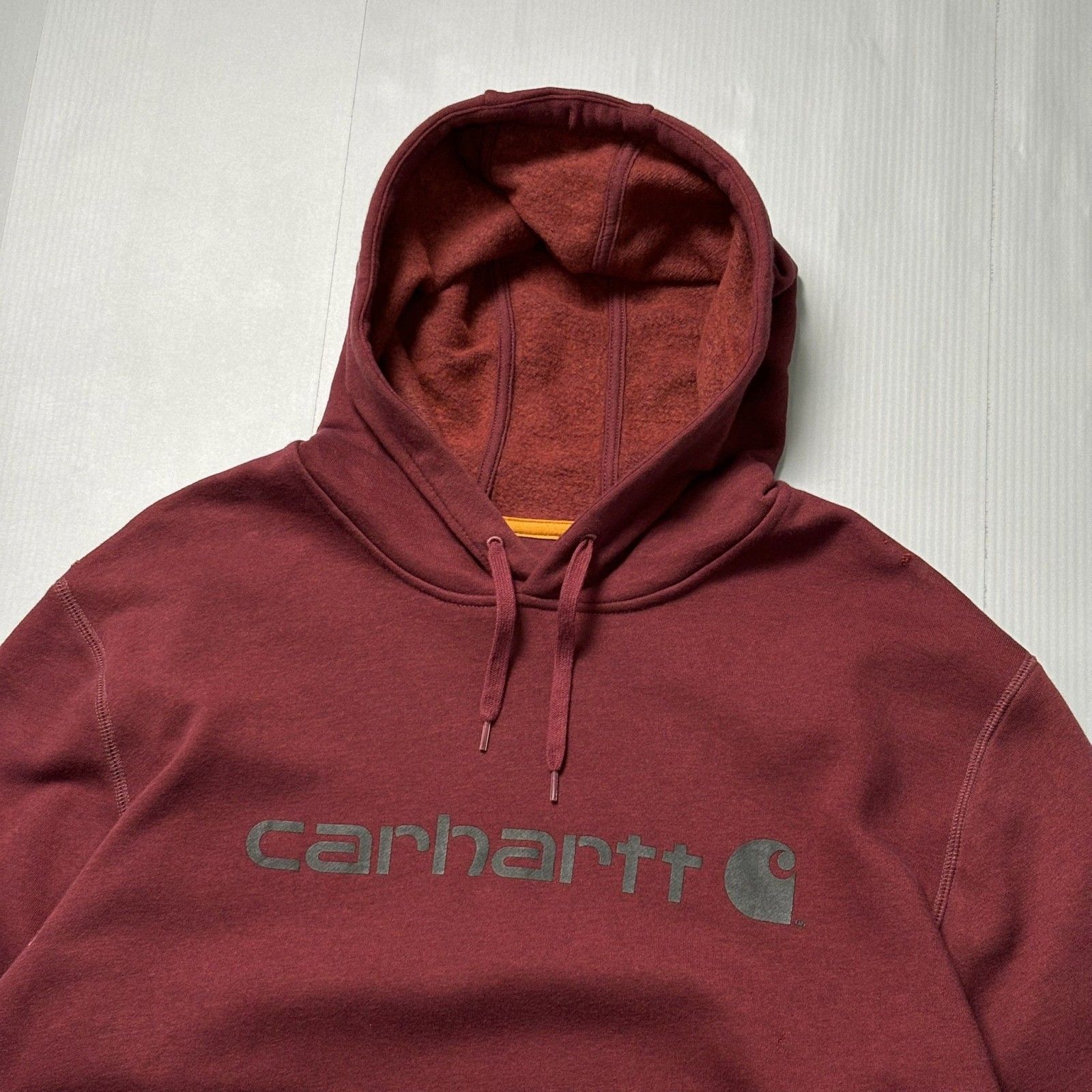 XLサイズ 古着 Carhartt カーハート パーカー プルオーバー ロゴ センターロゴ スウェット トレーナー 裏起毛 ビッグサイズ 赤 ワインレッド  ボルドー - メルカリ