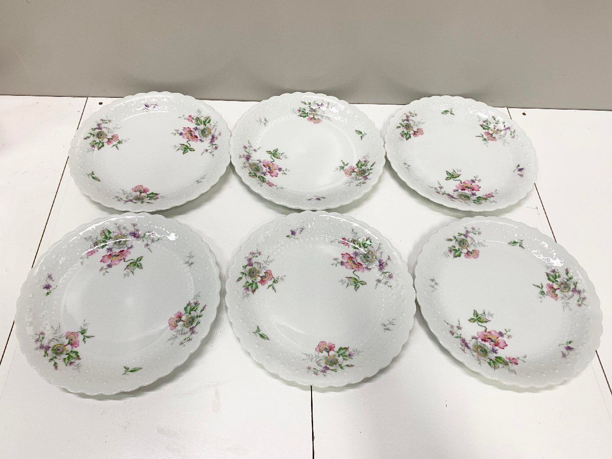 ジョルジュ ボワイエ Georges Boyer リモージュ焼 花柄プレート 6枚セット お菓子 デザート皿 食器 皿 PORCELAINE DURE 他380