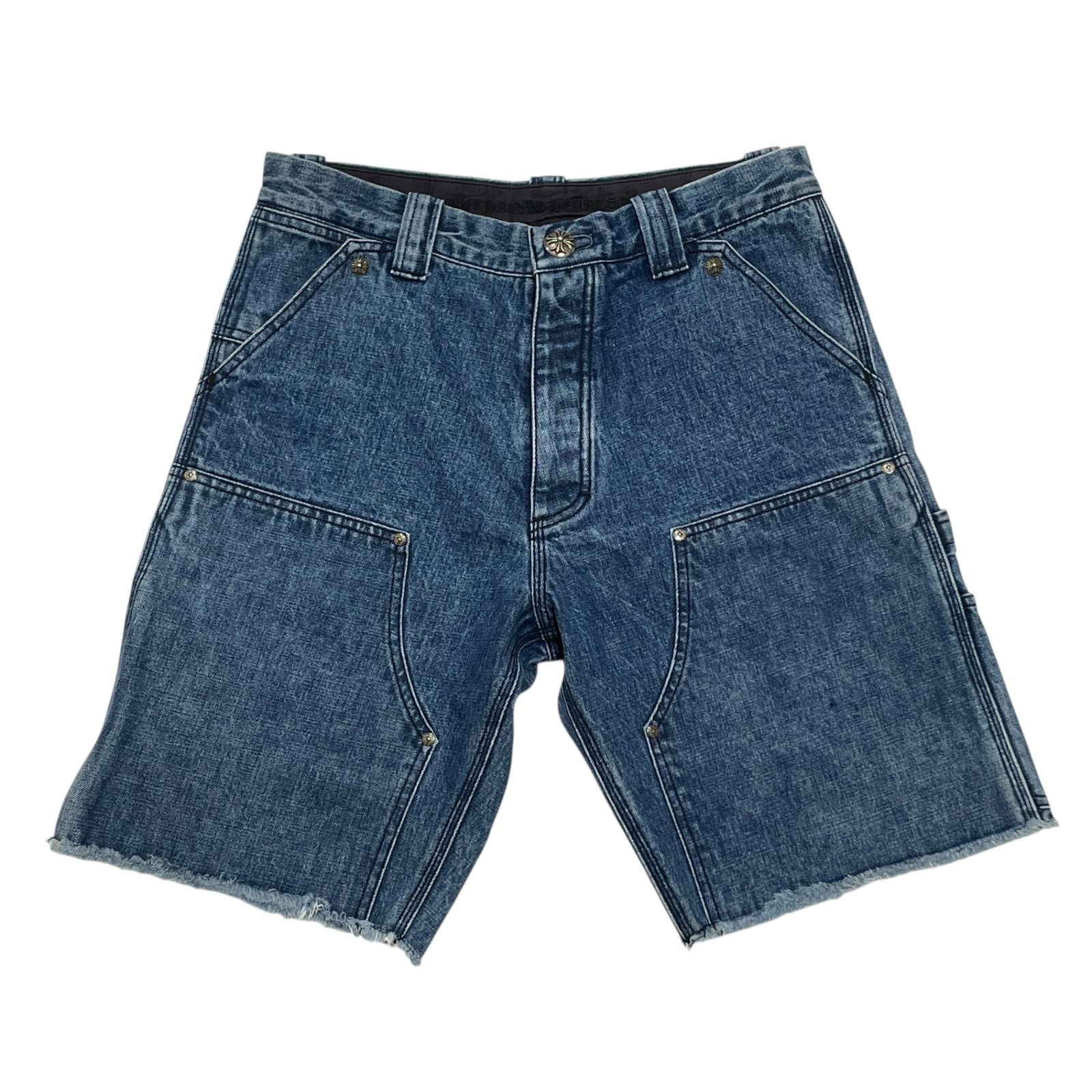 ◆ ◆ CHROME HEARTS クロームハーツ CARPENTER SHORTS DENIM カーペンターショーツ ハーフパンツ サイズ32 インディゴ V91862NC