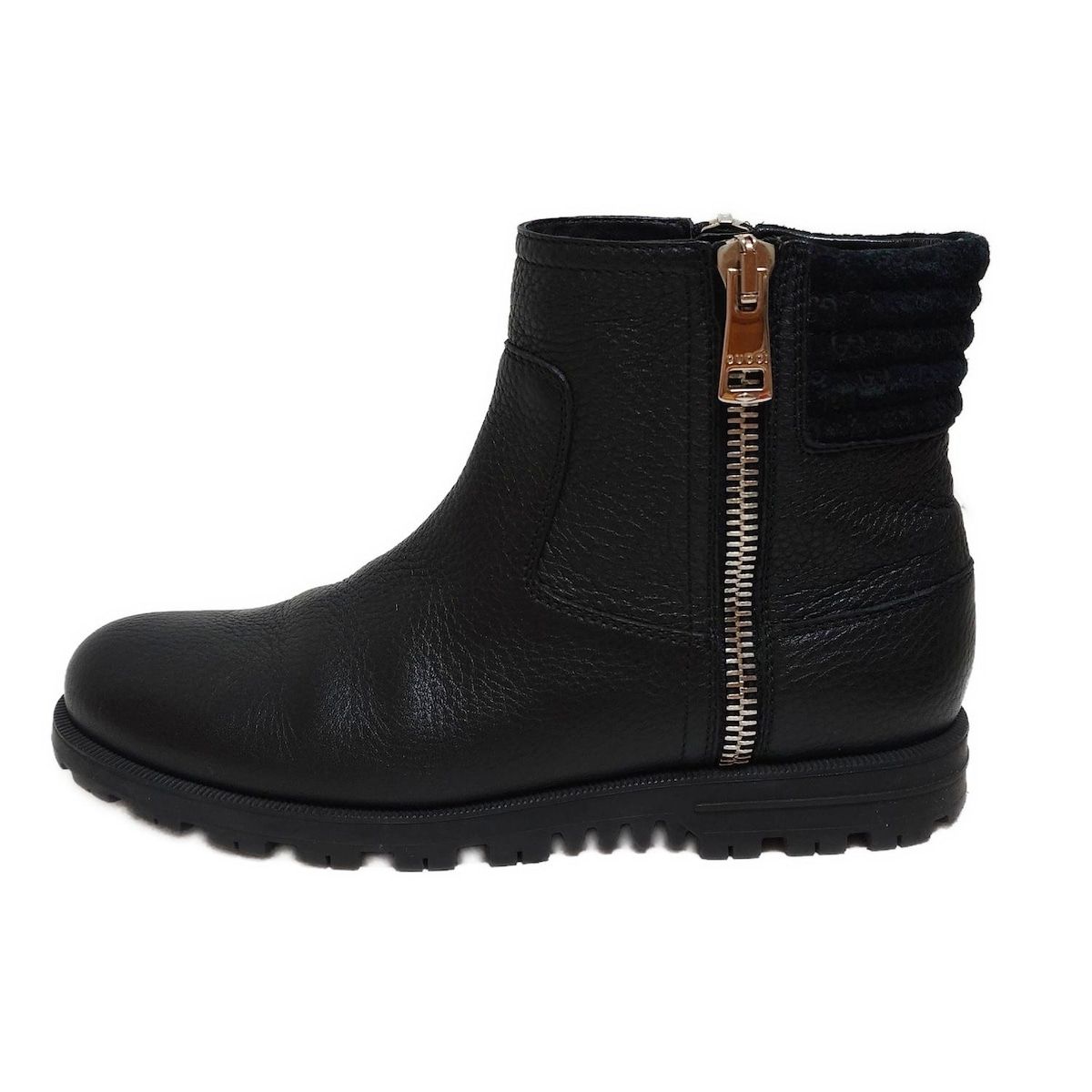 グッチ　GUCCI ブーツ　34 1/2 黒 GUCCI - GUCCI(グッチ) ショートブーツ 34 1/2 レディース美品