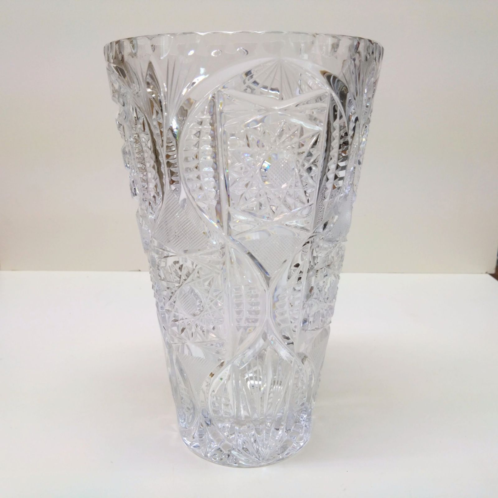 ボヘミアングラス 花瓶クリスタルガラス チェコスロバキア製-