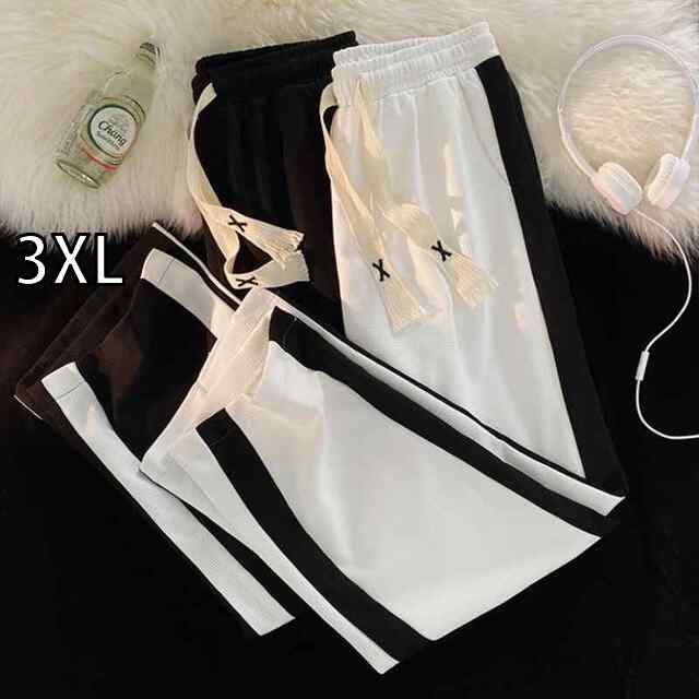 [3XL]秋冬 コーデ メンズ  服 シンプル ファッション オシャレ 大人 かっこいい 大きいサイズ ストリート 紳士服  ストライプ スウェット パンツ スポーツ パンツ  カジュアル ストレート 