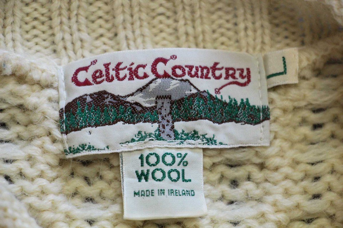 アイルランド製 Celtic Country ロールネック ケーブル編み ウール  