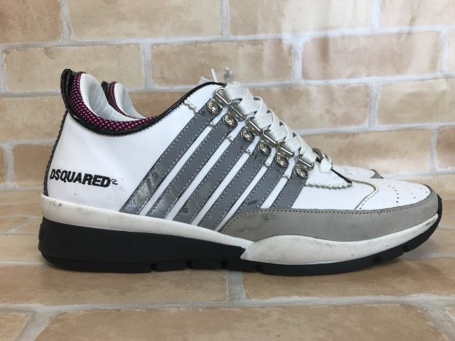 【中古】DSQUARED2 ディースクエアード 靴紐　ローカットスニーカー 白 40インチ 44813187