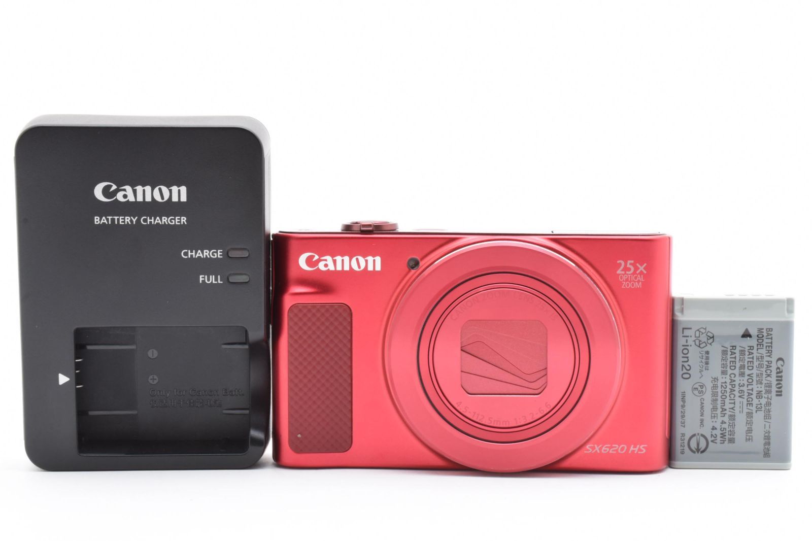 極上品 Canon Powershot SX620HS レッド バッテリーチャージャーセット 