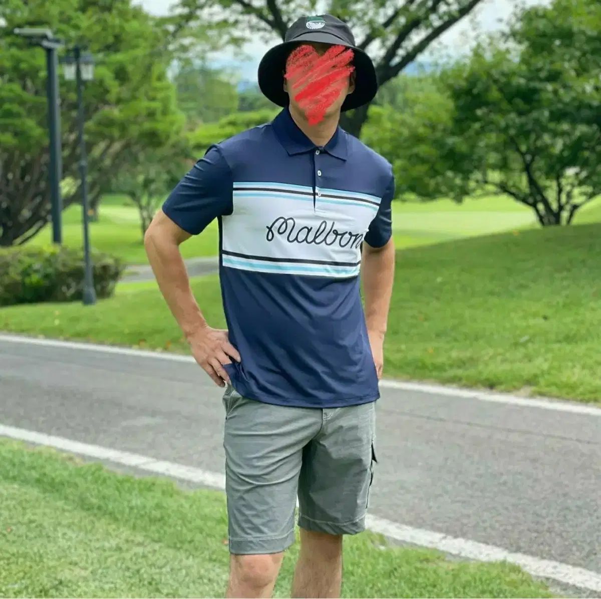 メンズゴルフウェア Blocked ポロ Tシャツ