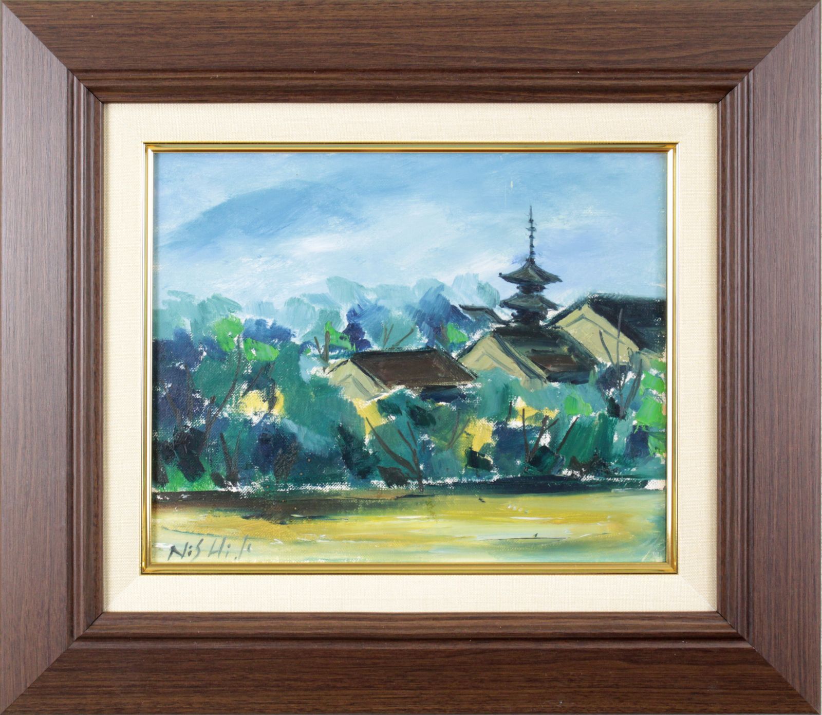 最新 油彩画 油彩 油絵 絵 HIROSHI1990 | 絵画【芝桜富士】 絵画