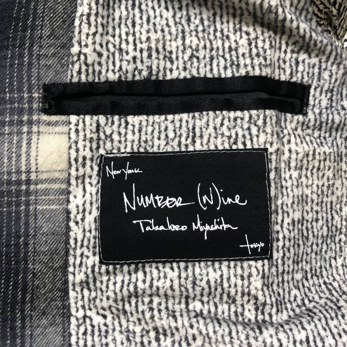 07aw archive／NUMBER (N)INE Ombre Check Patchwork Jacket