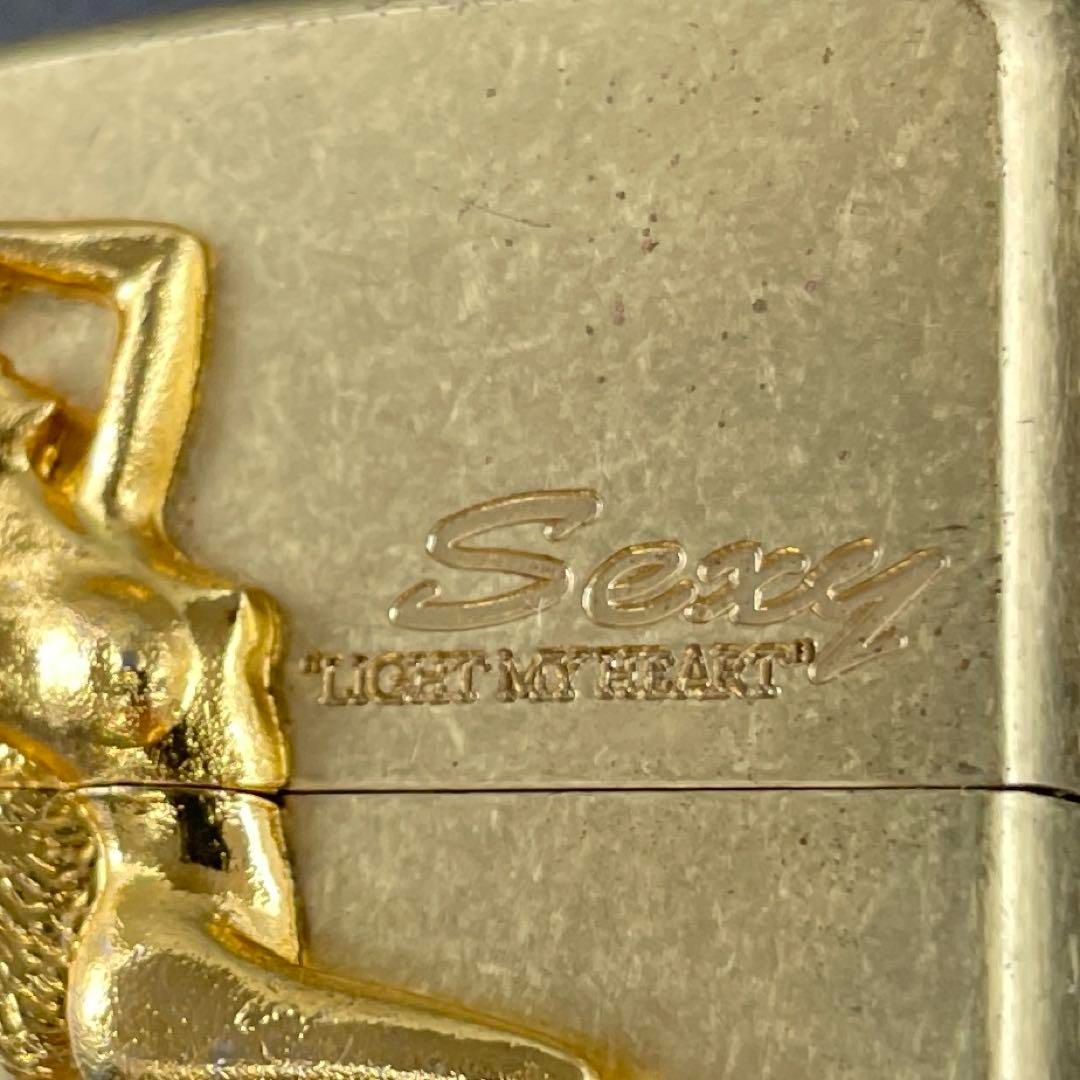 Zippo Sexy LIGHT MY HEART ゴールド立体メタル貼り セクシー