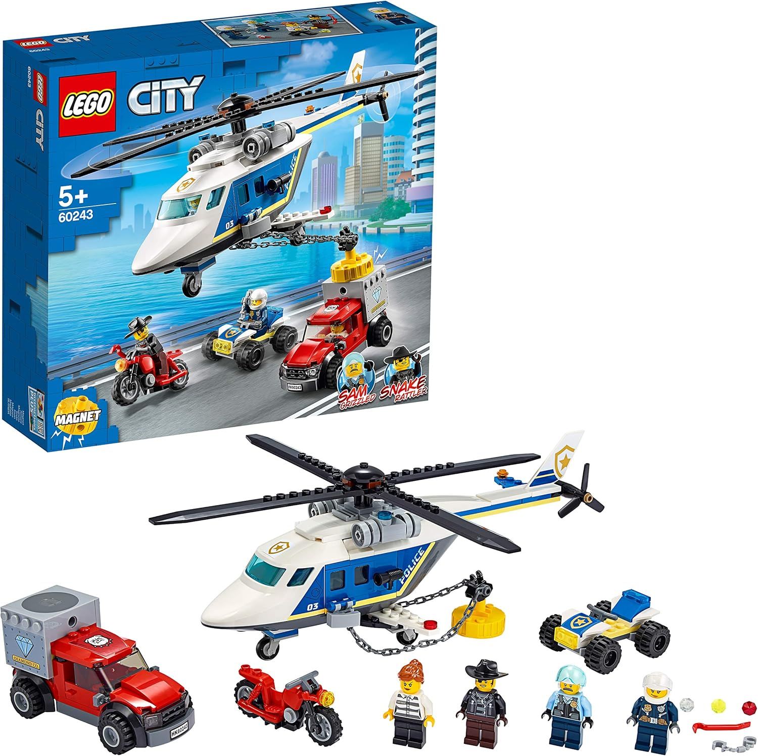 レゴ(LEGO) シティ ポリス ヘリコプターの追跡 60243 おもちゃ ブロック プレゼント 警察 けいさつ ヘリコプター 男の子 女の子 5歳以上