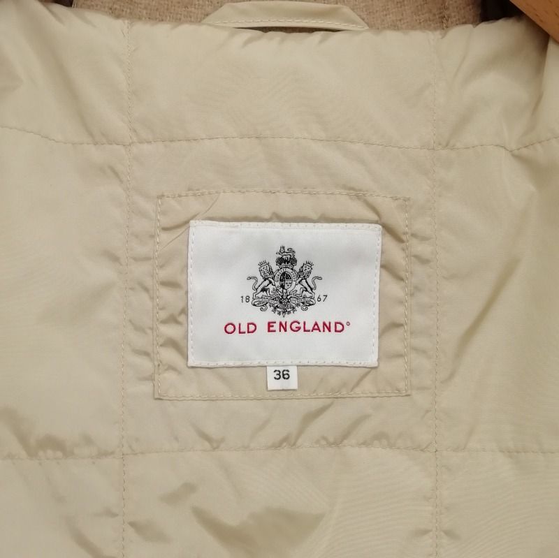 オールドイングランド ダッフルコート ヘリンボーン ベージュ M相当 オールドイングランド OLD ENGLAND ヘリンボーン ウール