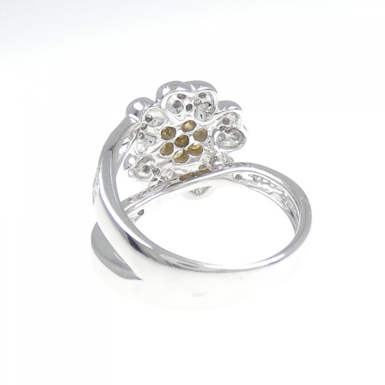 750WG フラワー ダイヤモンド リング 0.31CT - メルカリ 