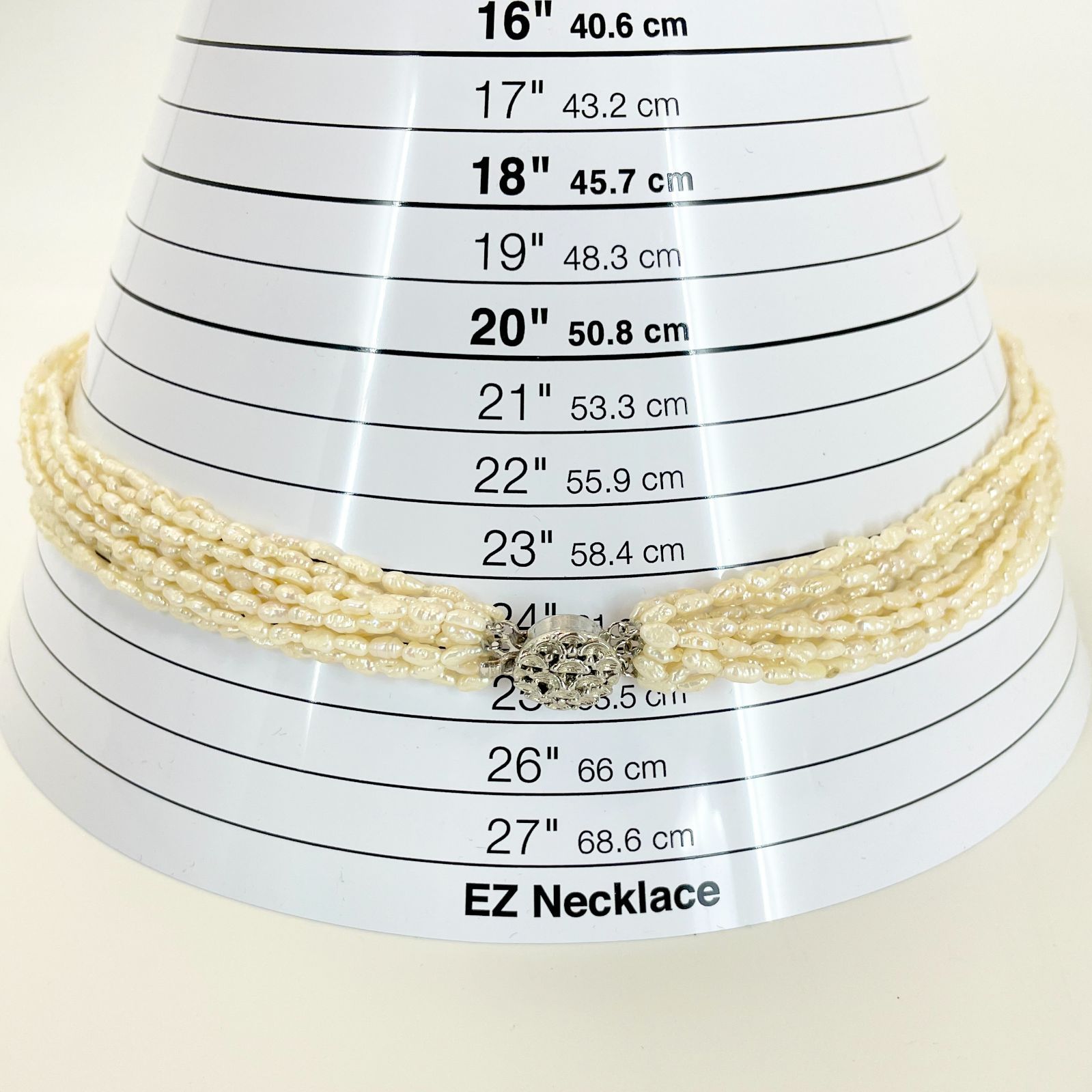 淡水パール 10連 ケシパール ロング ネックレス シルバー /24