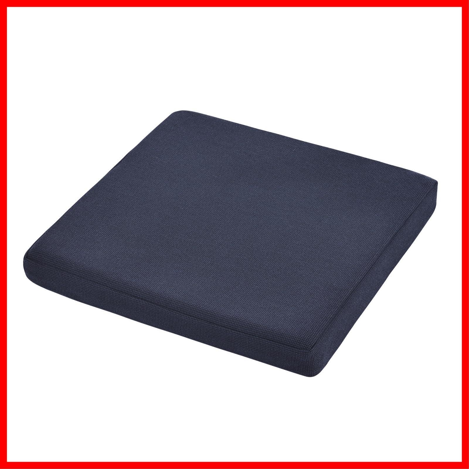 【在庫処分】椅子 クッション 座布団 低反発＋高反発 ウレタン Home クッション 42×42×5cm 2層構造 Baibu ネイビー カバー洗える
