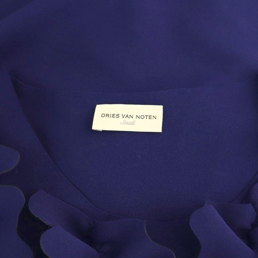 DRIES VAN NOTEN ノースリーブカットソー ネイビー size:S ドリスヴァンノッテン DRIES VAN NOTEN フリル ノースリーブ