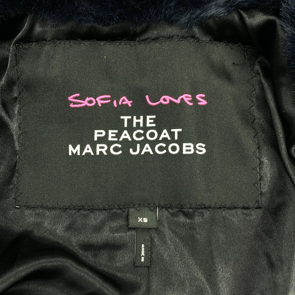 MARC JACOBS | マークジェイコブス | Sofia Loves Faux Fur Coat フェイクファー ダブル コート | XS | ネイビー | レディース NICORILABO_COM