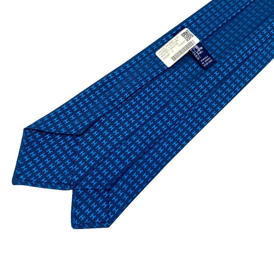 新品】エルメス HERMES ネクタイ H織りタイ 7cm《 ファソネH 》ARDOISE