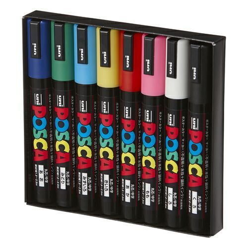 まとめ 三菱鉛筆 水性ペン ポスカ 中字 8色セット PC5M-8C ×5セット