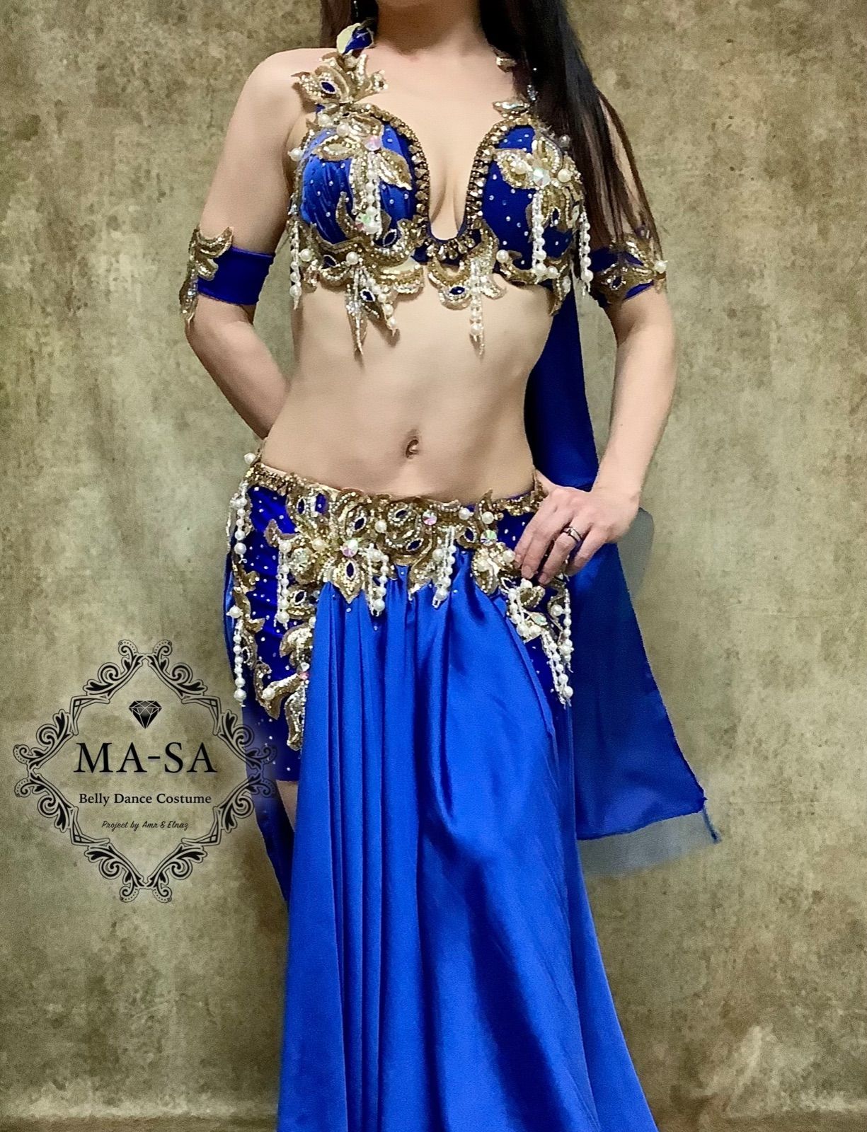 【美品】Amr ベリーダンス衣装　アイスブルー　水色 美品】Amr ベリーダンス衣装 アイスブルー 水色 美品】Amr