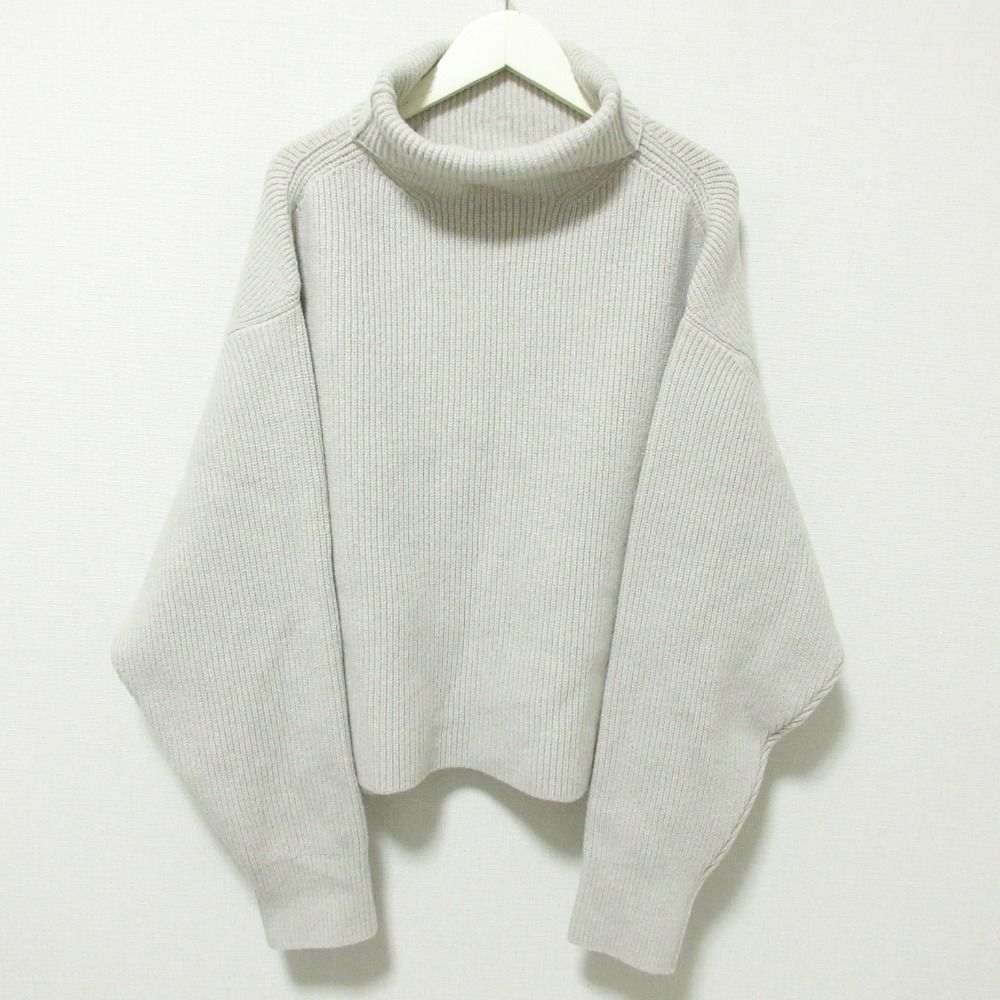 23AW MUSE de Deuxieme Classe ミューズドゥドゥーズィエムクラス BLANC アゼ タートルネックプルオーバー ニット ベージュ レディース 古着