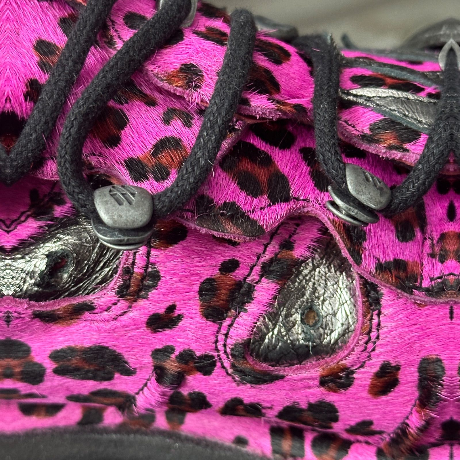 NEWROCK ANKLE BOOT ANIMAL PRINT TOWER WITH LACES アニマルプリント