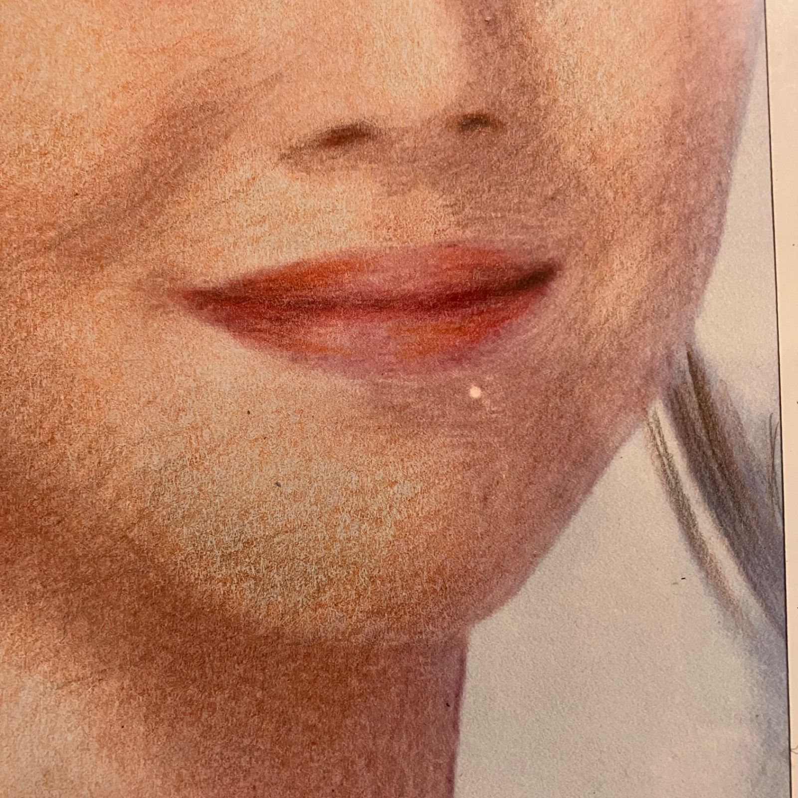 女優画⑦額装品　額縁寸法32.7㎝×24.0㎝×1.5㎝　色鉛筆画　定款付 女優画29 額装品 額縁寸法32.7cm×24.0cm カラー着色 定款付