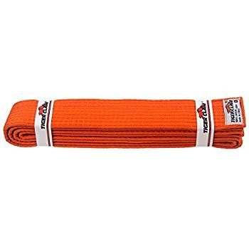 (2 Orange) - Tiger Claw 100% Cotton Martial Arts Uniform Ranking Belt - 10 Solid Colours (Black Yellow Purple Red Blue Green Orang