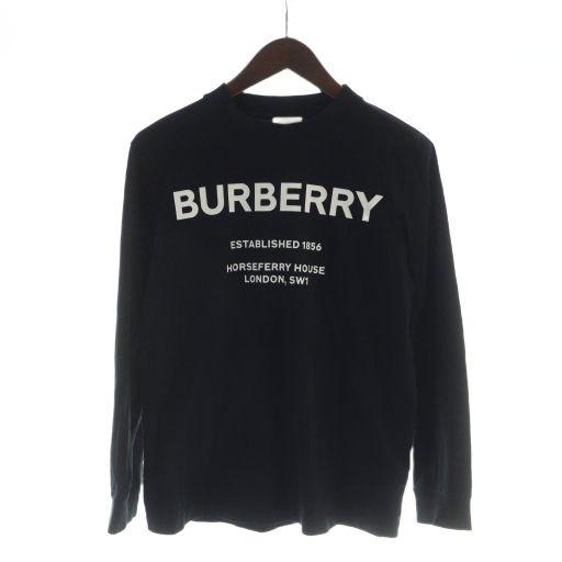 バーバリー ロンドン BURBERRY LONDON Tシャツ カットソー 長袖 12Y 140-150cm 黒 ブラック ロゴプリント MQ GY18