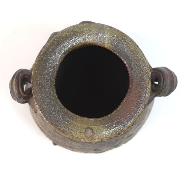 灰被り窯変耳付花入 花入